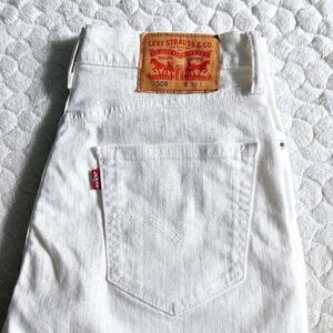 Levis 508 white denim shorts jean burmuda long inseam 30 10